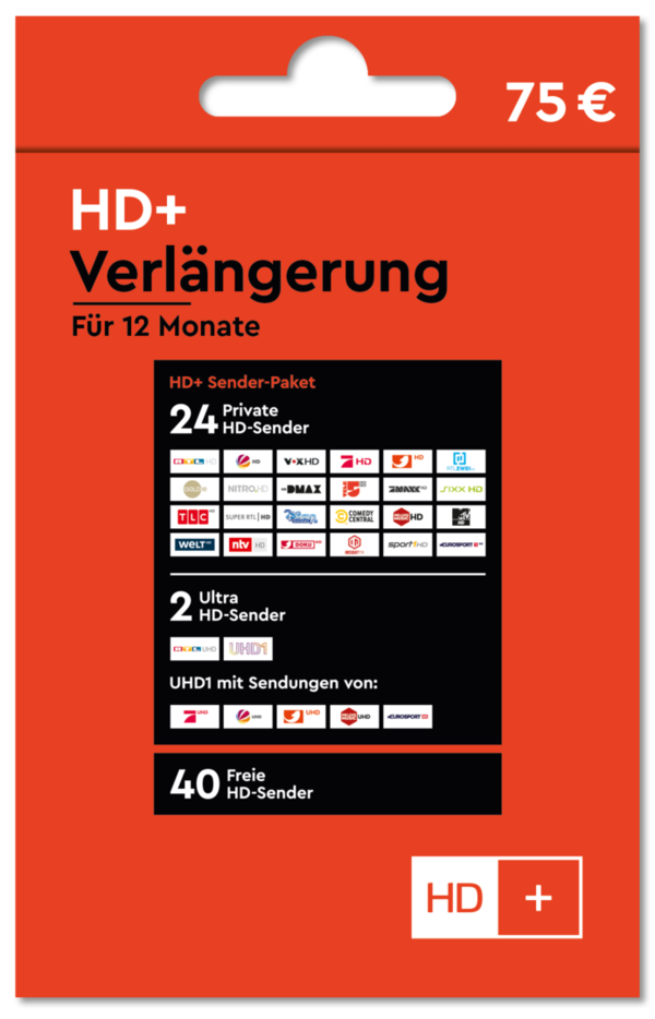 HD+ Plus Verlängerung 12 Monate für alle Karten HD01,02,03,04,05